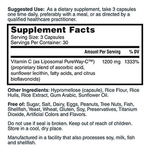 Vitamina C Nature S Lab 1200 Mg 90 Cápsulas - Imagem 4