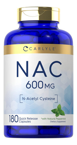 Suplemento Carlyle Nac N-acetilcisteína 600 Mg 180 Cápsulas