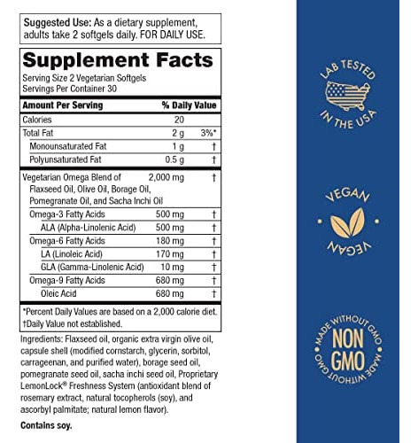 Purity Products Omega 3-6-9 Fórmula Ômega Vegana E Vegetaria - Imagem 2