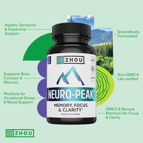 Suplemento De Suporte Cerebral Zhou Neuro Peak | Fórmula De - Imagem 4