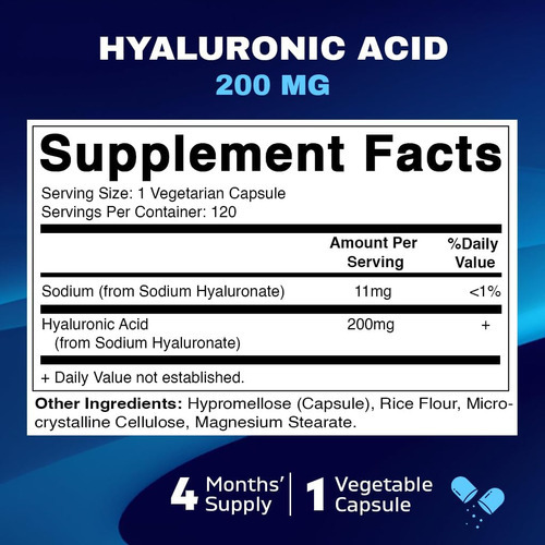 Suplementos De Ácido Hialurônico Vitamatic 200mg - Suporta T - Imagem 2