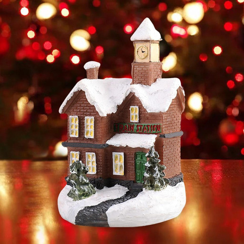 4 Peças Natal Snow House Led Lámpara Enfeites De De Natal - Imagem 6