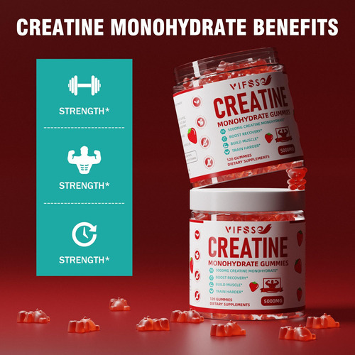 Gummies De Monohidratos De Creatina Vifssg 5 G Para Homens E - Imagem 3