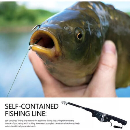De O Vara De Pesca Telescópica Dobrável Com Porta Com - Imagem 7