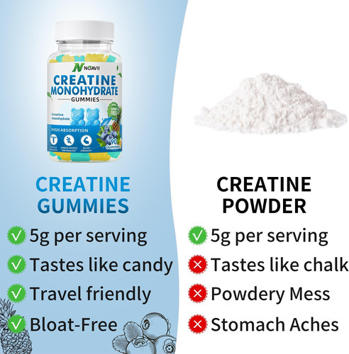 Gomas De Monohidrato De Creatina Noavii 5000 Mg Para Homens - Imagem 4