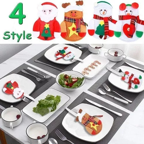 Hhh 12pcs Mesa Decoração Natal Enfeite Porta Natalinos - Imagem 3