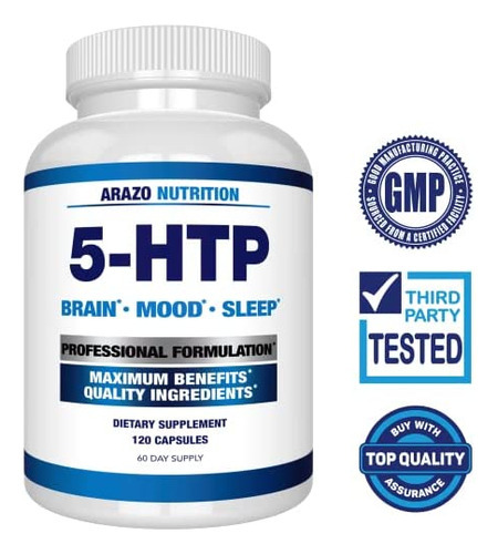 Arazo Nutrition 5-htp 200mg Mais Cálcio Para O Humor, Sono S - Imagem 2