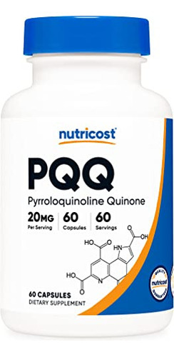 Suplemento Nutricost Pqq (pirroloquinolina Quinona) 20 Mg 60