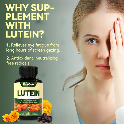 Suplementos Eazgoo Lutein Para Olhos, Luteína 20mg, Suplemen - Imagem 6