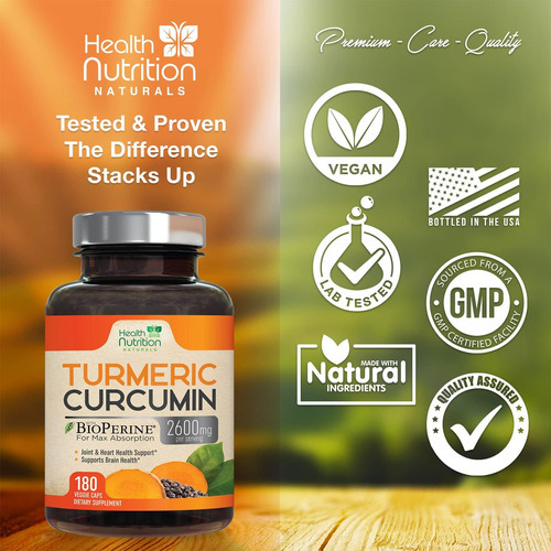 Suplemento De Curcumina De Cúrcuma 2600 Mg Com Extrato De Pi - Imagem 4