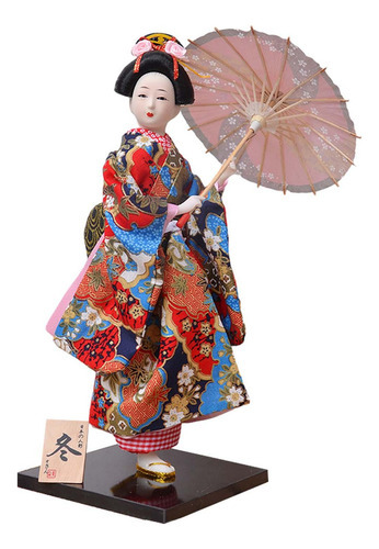 Bonecas Geisha Japonesas, Artesanato, 30cm, Bonecas Kimono, - Imagem 5