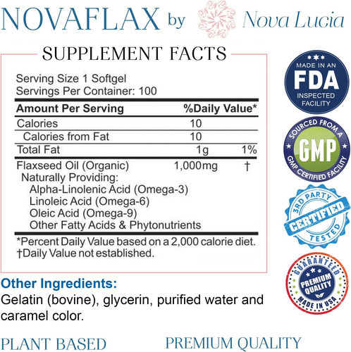 Óleo De Linhaça Orgânico Natural 1.000 Mg, Ômega Essencial 3 - Imagem 3