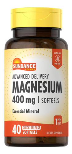 Sundance Magnésio 400mg | 40 Cápsulas Softgel De Entrega Ava
