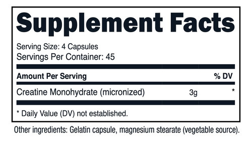 Suplemento Nutricost Creatina Monohidratada 3.000 Mg 180 Cáp - Imagem 6