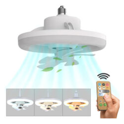 1 Luz De Ventilador De Teto Oscilante De 360° Com Controle