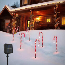 8 Peças De Luzes Solares De Natal Para Decoração De Jardim