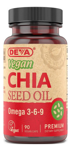 Deva Vegan Vitamins Óleo De Semente De Chia, Embalado Com Ôm