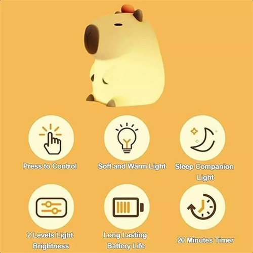 Linda Luminária De Capivara, Luminária De Quarto E Chaveiro - Imagem 5