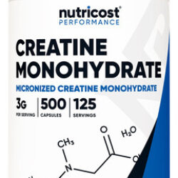 Suplemento Nutricost Creatina Monohidratada 3.000 Mg 500 Cáp