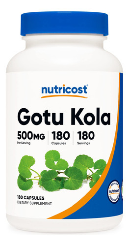 Suplemento Nutricost Gotu Kola 500mg 180 Cápsulas