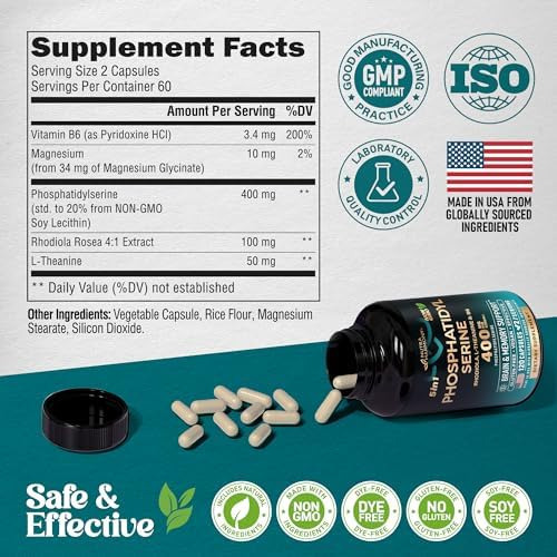 Fosfatidilserina 400 Mg - Suporte Para Cérebro, Memória E Fo - Imagem 6