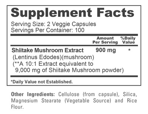 Extrato De Cogumelo Shiitake Nusapure 9000 Mg 200 Cápsulas V - Imagem 4