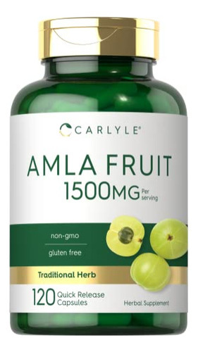 Suplemento Carlyle Amla Fruit 1500mg 120 Cápsulas Não Transg