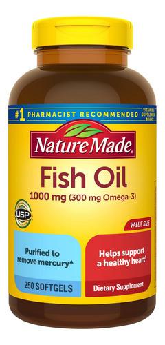 Óleo De Peixe Feito Pela Natureza 1000 Mg Cápsulas Moles, Ó
