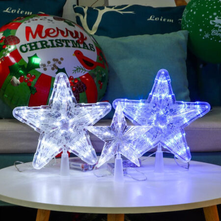 Enfeites De Topo De Árvore De Natal Lâmpada De Estrela De Ci - Imagem 10