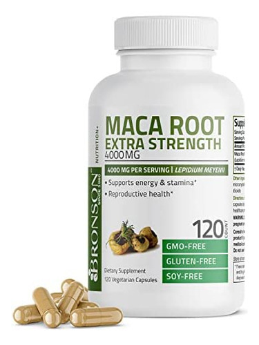 Bronson Maca Root Extra Strength 4000 Mg Por Porção, Lepidi