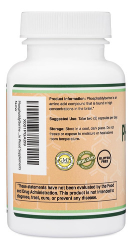 Suplemento De Fosfatidilserina 300 Mg Por Porção, 120 Cápsul - Imagem 2