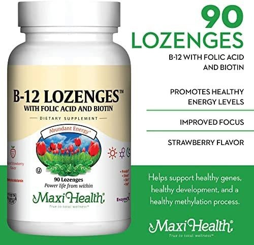 Vitamina B-12 Marca Maxi Health, 800 Mcg, 90 Comprimidos - Imagem 3
