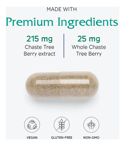 Vitanica, Chaste Tree Berry, Vitex Extract Plus, Vegano, 60 - Imagem 4