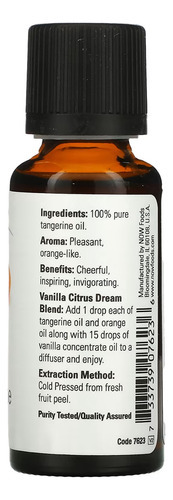 Óleo De Tangerina Now Foods 30 Ml Puro Importado 5un - Imagem 3