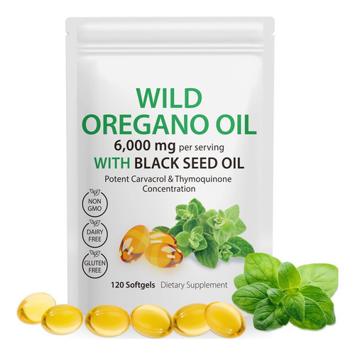 Tooffi Ingredientes Óleo De Cápsulas Softgel De Orégano, Cáp