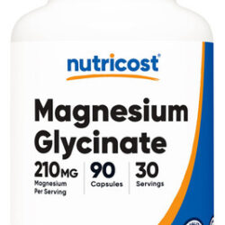 Suplemento De Glicinato De Magnésio Nutricost 210mg 90 Cápsu