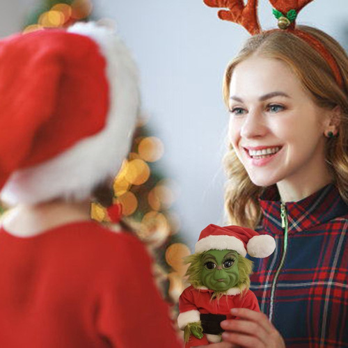 20cm Natal Grinch Látex Brinquedo Boneca De Pelúcia 20cm Pre - Imagem 3