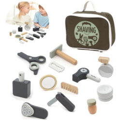 Brinquedo Educativo De Bolsa De Barbeiro Infantil De Madeira