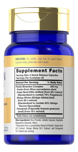 Suplemento Complexo Carlyle Fisetin | 200mg | 90 Cápsulas | - Imagem 2