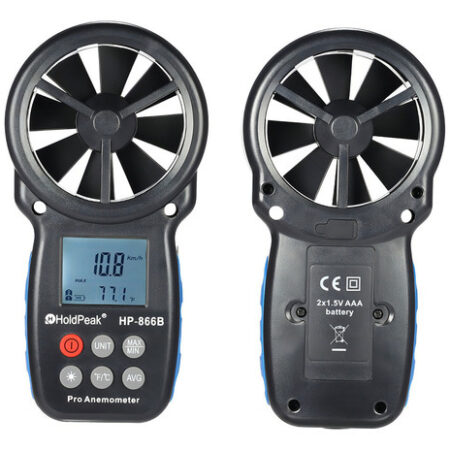 Holdpeak Hp-866b Mini Lcd Digital Anemômetro Velocidade Do V - Imagem 2
