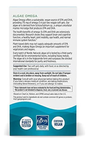 Nordic Naturals Algae Omega - 60 Cápsulas Moles - 715 Mg Om - Imagem 3