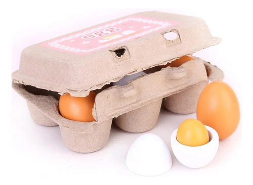 M 6 Pack De Ovos De Madeira Brinquedos De Cozinha Para - Imagem 2