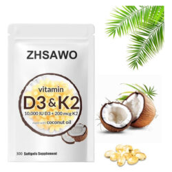Zhsawolly 2 Em 1 Vitamina D3 K2 Suplemento Softgel, Vitamina