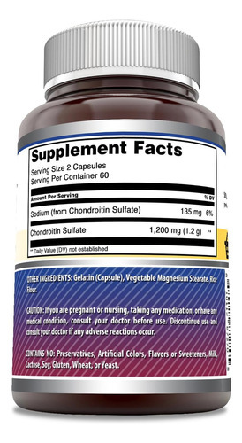Fórmulas Incríveis Sulfato De Condroitina 1200 Mg Por Suplem - Imagem 2