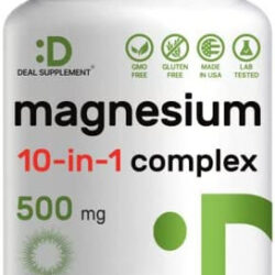 Suplemento De Complexo De Magnésio 500mg, 180 Cápsulas Vege