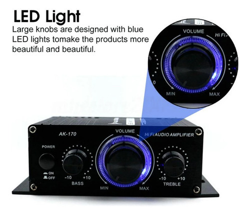Amplificador De Potência De Áudio Estéreo Ak-170 Mini Hifi 2 - Imagem 9