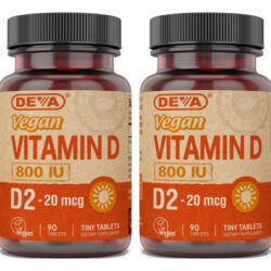 Vitamina D2 Vegana Deva 800 Ui, Suplemento De Ergocalcifero