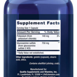 Sulfato De Glucosamina Life Extension, 750 Mg, Apoia O Confo