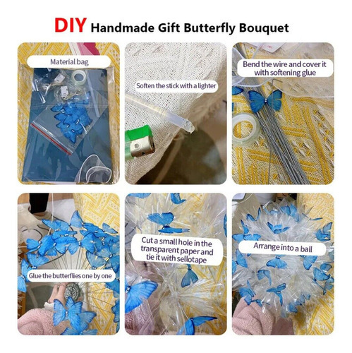 Conjunto De Materiais De Bricolage Para Buquê De Borboletas - Imagem 6