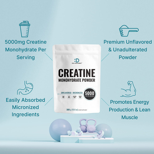 Suplemento De Creatina Monohidratada Em Pó Deal 300 G (60 Po - Imagem 4